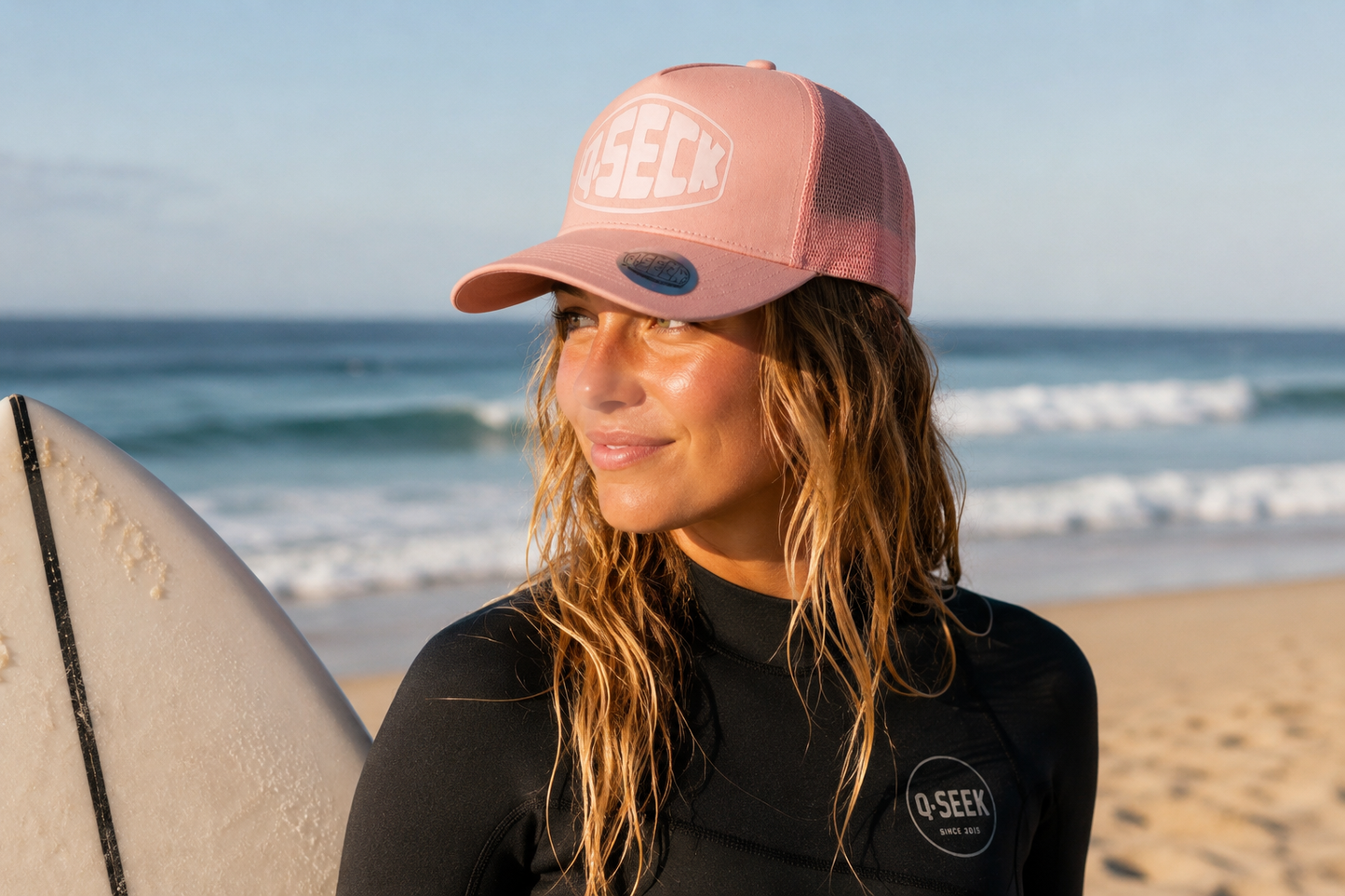 Casquette Qseck pink Icon logo White