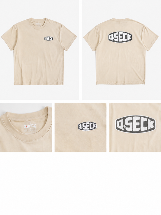 Teeshirt Qseck essential cream logo kaki