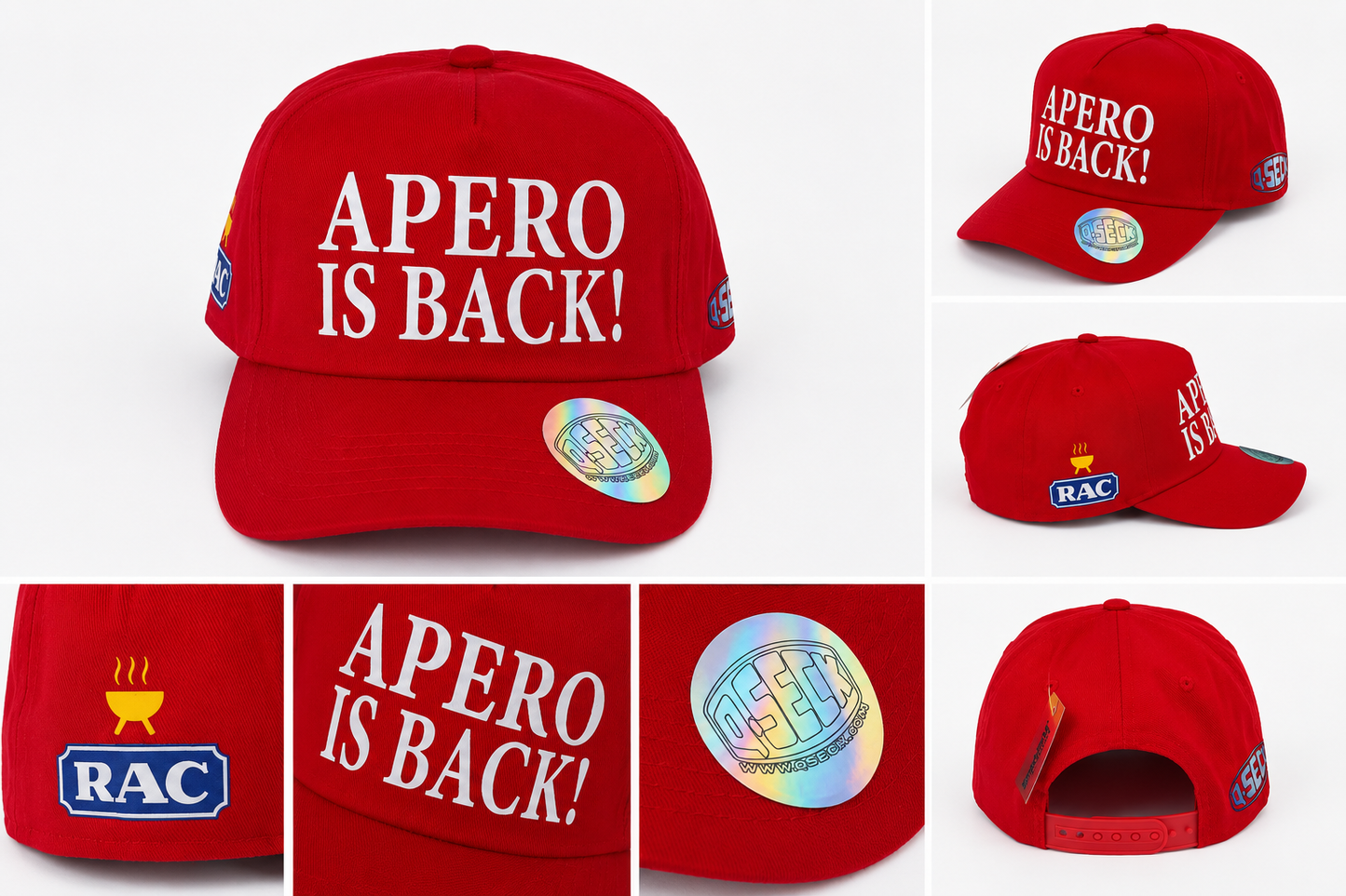 Casquette Qseck Apéro is back red
