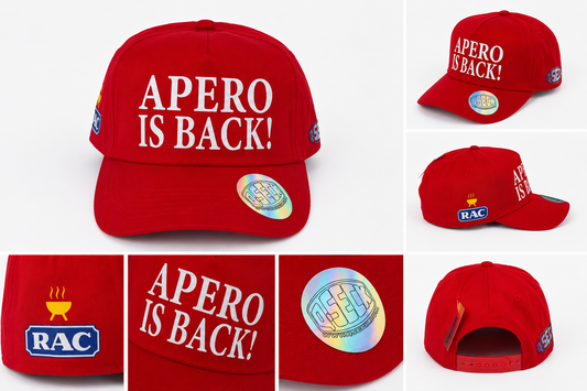 Casquette Qseck Apéro is back red