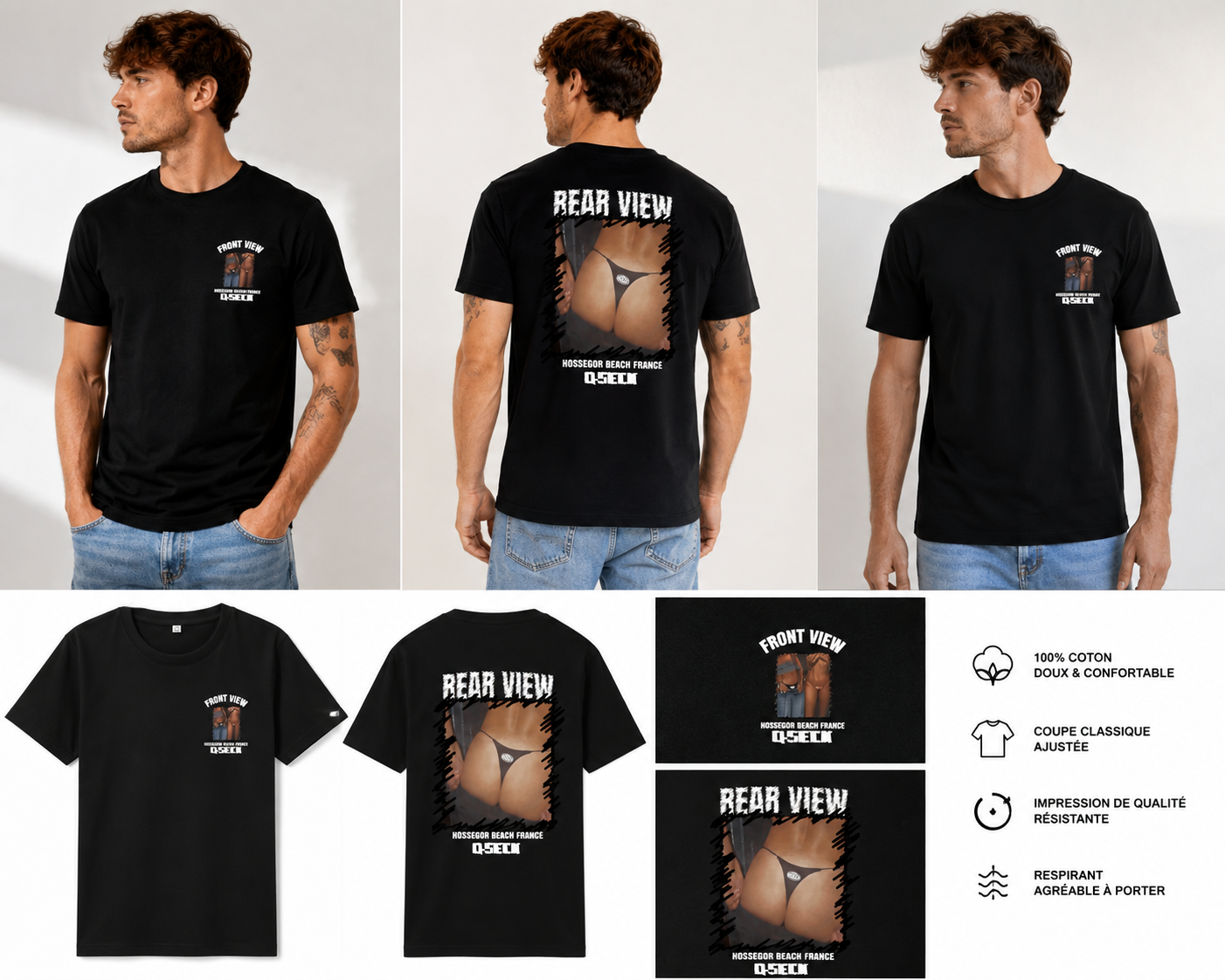 Teeshirt Qseck view black